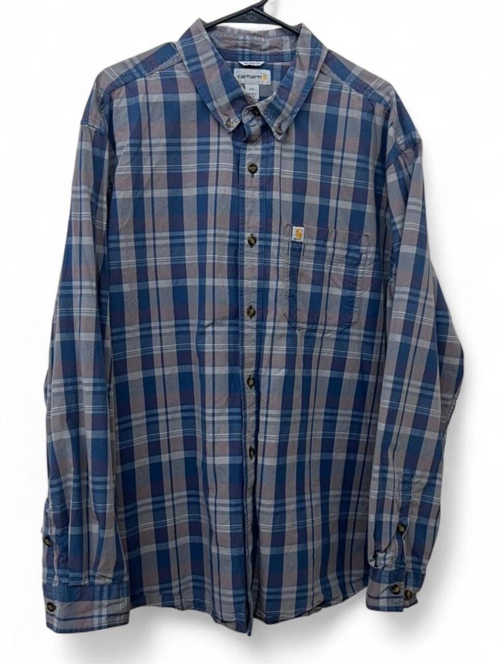Mens Carhartt Plaid Long sleeve Shirt size 2XL